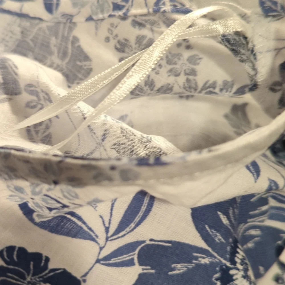 Liz Claiborne Top Blouse Floral Print Blue White Women's Plus Size 1X NEW NWT - Picture 8 of 10